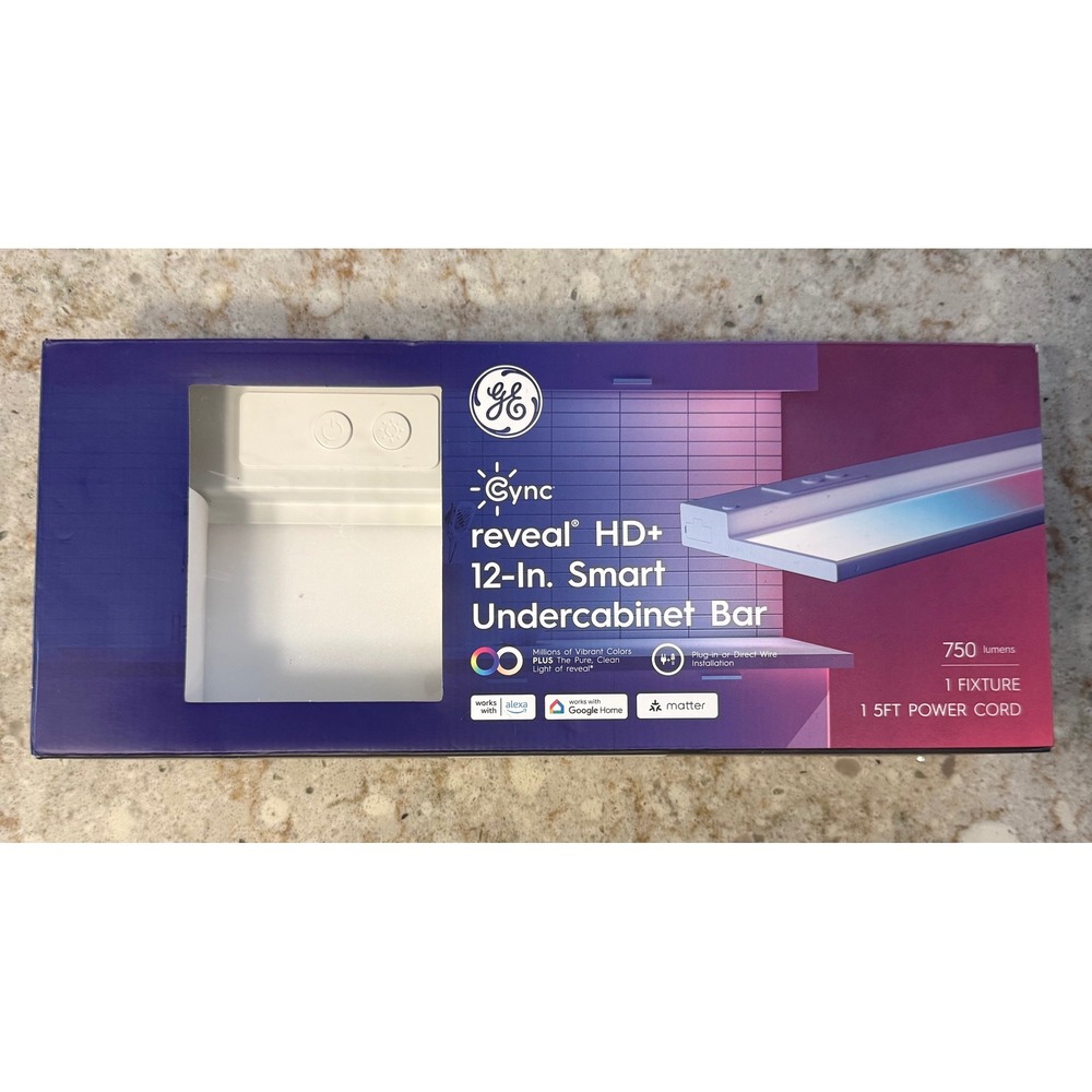 GE Cync Reveal HD+ 12-In Smart‎ Undercabinet Bar Full Color CFIXUNCBR12CRVDMS-1T
